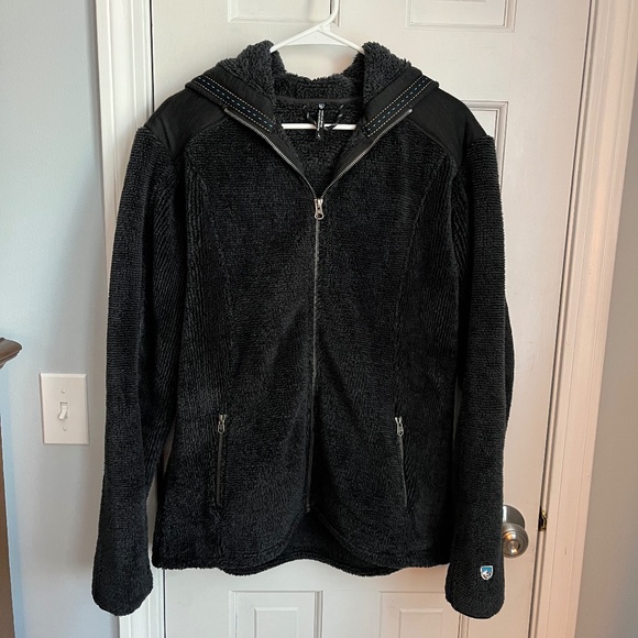 Soft + warm Kuhl forest green fleece jacket, Size L,  EUC! - Picture 1 of 11